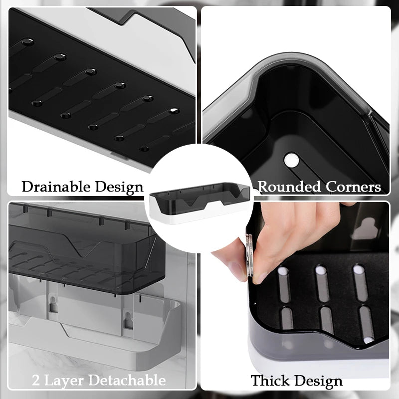 Bathroom Shelf WC Shampoo Holder Shower Shelves Wall Mount Kitchen Storage Basket Cosmetic Rack Home Organizer Bath Accessories