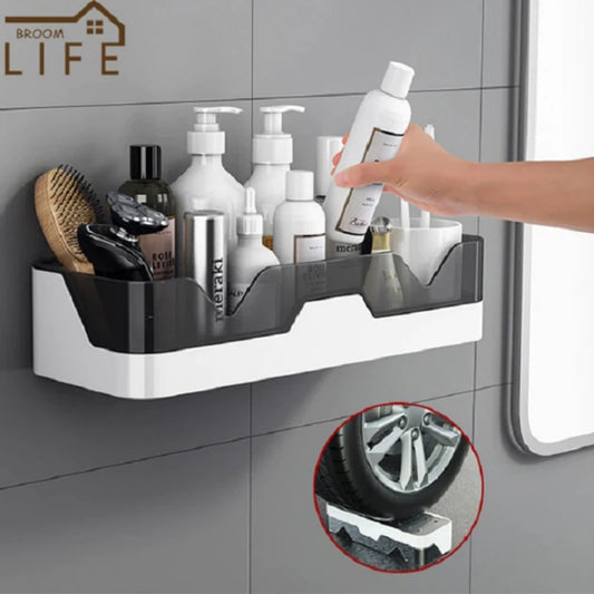 Bathroom Shelf WC Shampoo Holder Shower Shelves Wall Mount Kitchen Storage Basket Cosmetic Rack Home Organizer Bath Accessories