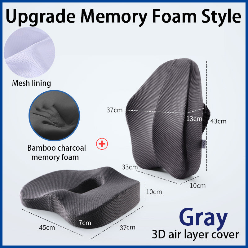 Memory Foam Seat Cushion with Back Support