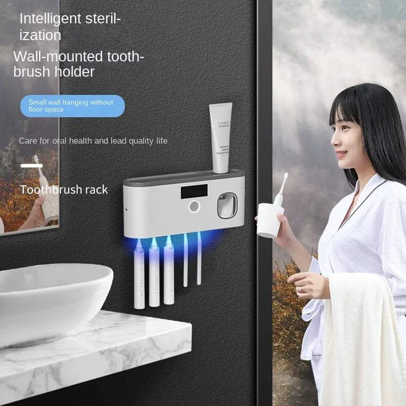 Wall-mounted Toothbrush Storage with UV